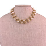 Napier Womens Gold Tone Faux Pearl Necklace Vintage Strand Classic Design