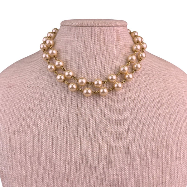 Napier Womens Gold Tone Faux Pearl Necklace Vintage Strand Classic Design