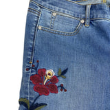 Talbots Women's Blue Medium Wash Embroidered Mid-Rise Jeans Sz 6 - New