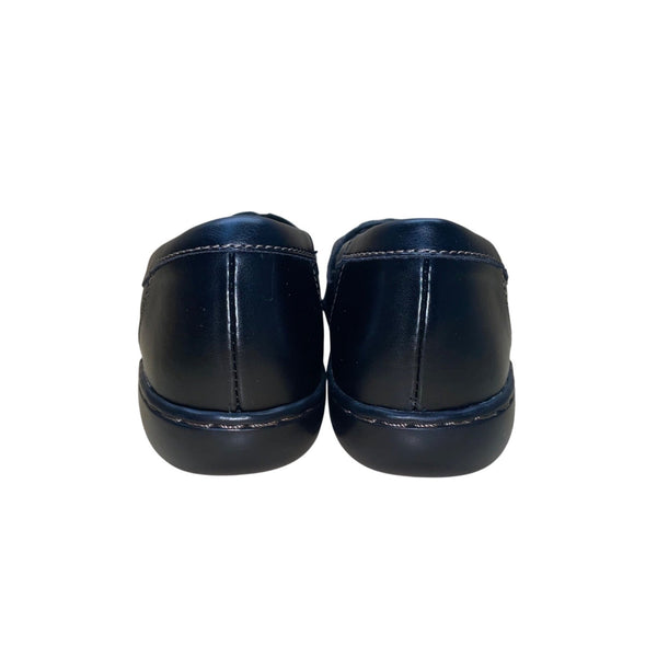 Clarks Women’s Black Leather Wide Fit Ashland Bubble Comfort Loafers Size 7.5W