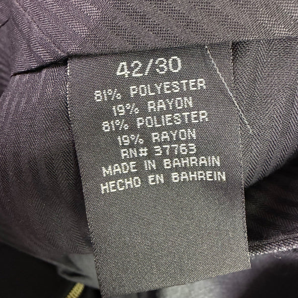 Perry Ellis Portfolio Mens Charcoal Dress Pants Pleated Cuffed Size 42/30 - New