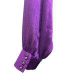Zara Women’s Purple Satin Knotted Surplice Top Blouse  Sz L