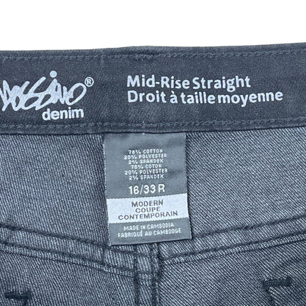 Mossimo Womens Mid-Rise Straight Jeans Size 16/32" Black Denim Modern Fit New