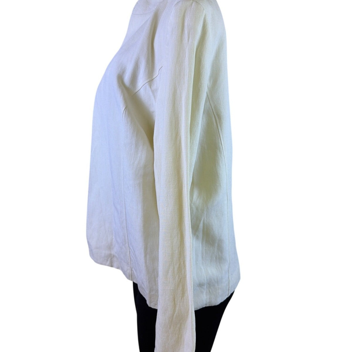 Chicos Womens Ivory Braxton Blazer Mandarin Collar Lightweight Size 2