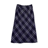 Talbots Womens Purple Plaid Wool-Blend Lined A-Line Midi Skirt Size 2P