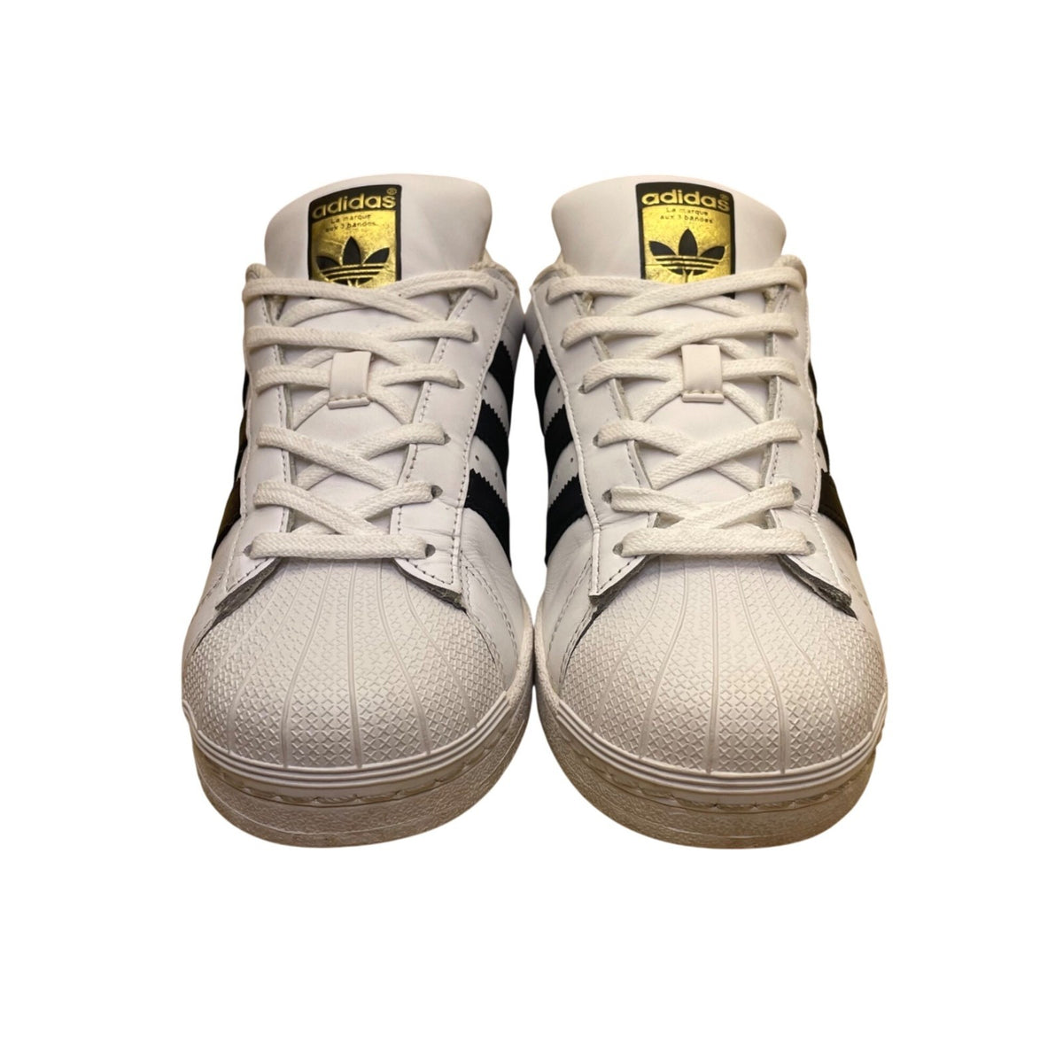 Adidas Men’s White & Black Leather Classic Shell Toe Superstar Sneakers Size 7