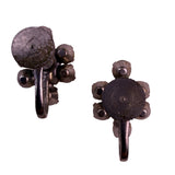 Vintage Unknown Women Silver Tone Floral Rhinestone Screw-Back Earrings