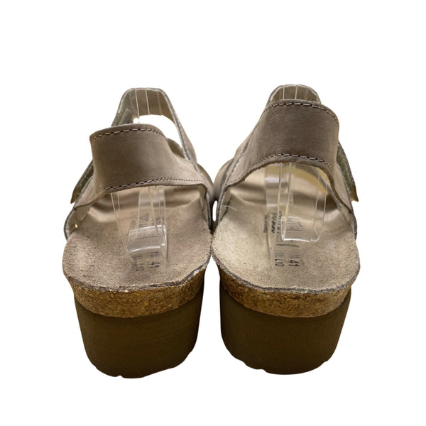 Naot Women’s Taupe Leather Strappy Cork Footbed Ankle Strap Sandals Size 10