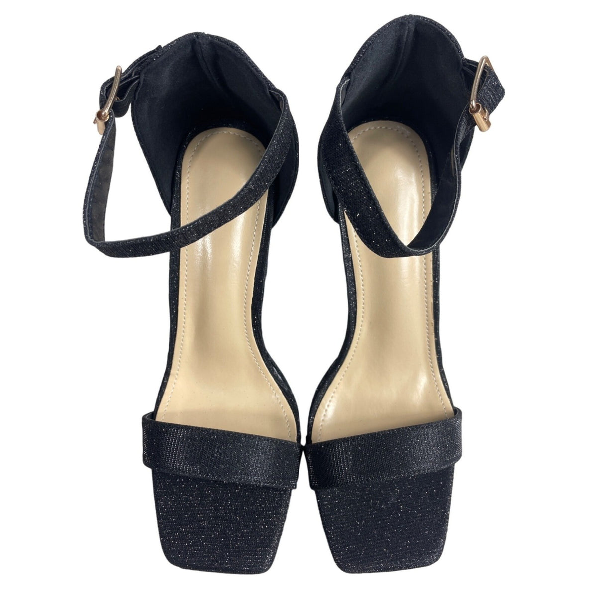 Unbranded Women's Sparkly Black Strapped Heels Sz 41 (US 8) - NWB