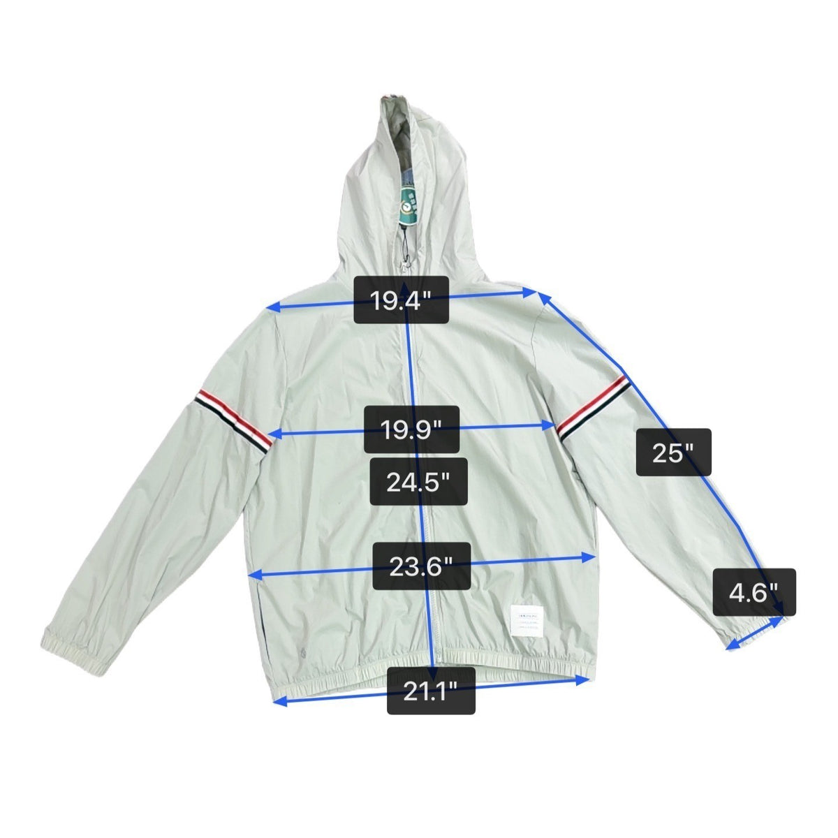 . Mens Sage Green Nylon Jacket UPF 30+ Hooded Lightweight Zip Sz XXL