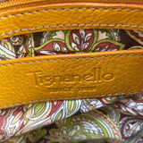 Tignanello Women’s Yellow Leather With Front Zip Pocket Crossbody Bag