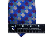 Xmi Men’s Blue Multicolor All Silk Geometric Pattern Tie Handmade Italy Imported
