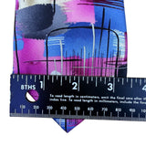 Garcia Mens Multi-Color 100% Silk Tie Abstract Brushstroke Pattern