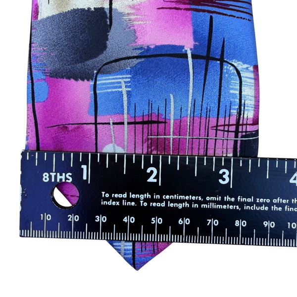 Garcia Mens Multi-Color 100% Silk Tie Abstract Brushstroke Pattern