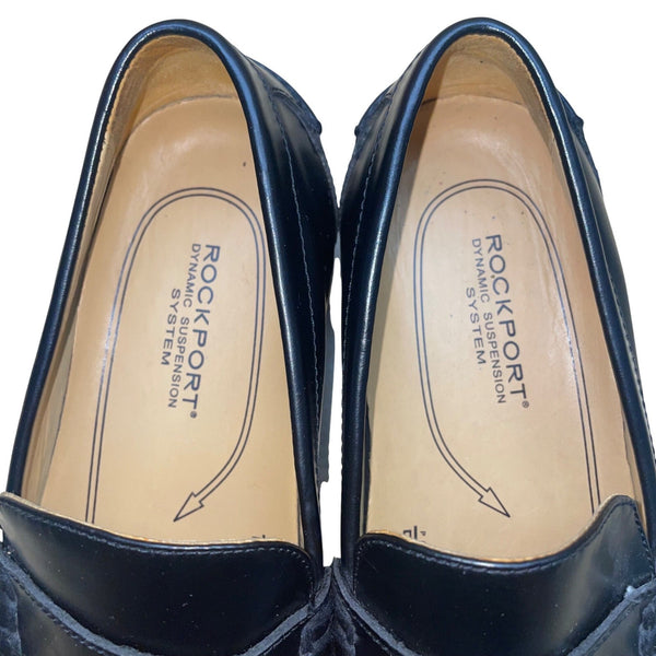 Rockport Men’s Black Leather Dynamic Suspension DMX Penny Loafers Size 7M
