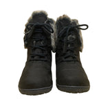 Cuddl Duds Women’s Black Faux Fur-Lined Lace-Up Bee Ankle Boots Size 7W