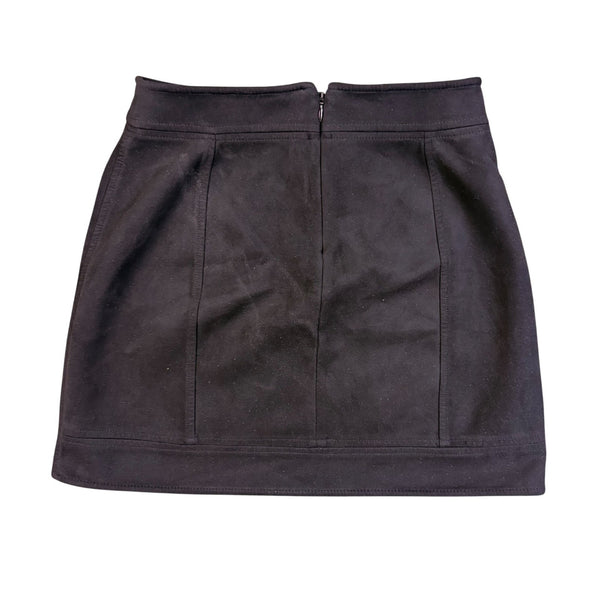 Express Womens Black Suede-Like Mini Skirt With Pockets Size 00