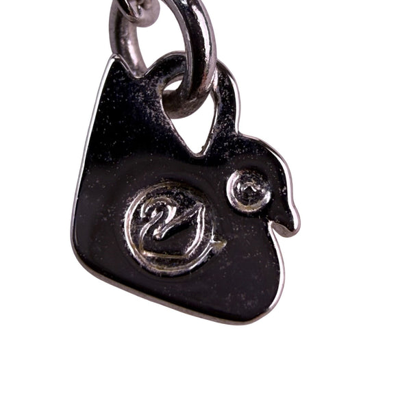 Swarovski Womens Silver Tone Crystal Swan Pendant Necklace Rhodium-Plated