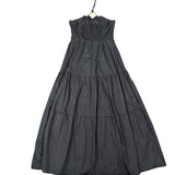 Aqua Womens Black Cotton Halter Neck Maxi Dress Lined Size Large