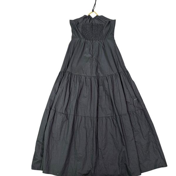 Aqua Womens Black Cotton Halter Neck Maxi Dress Lined Size Large