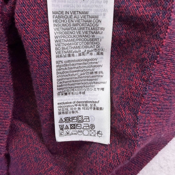 Tommy Hilfiger Mens Burgundy Cotton Cashmere Sweater Soft Knit Pullover Size M 
