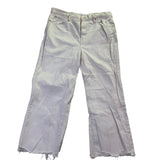 Frame Womens White Denim Frayed-Hem Wide-Leg Jeans Distressed Style Size 32