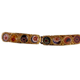 Antique Italian Gold Tone Womens Micro Mosaic Bracelet Colorful Circular Design