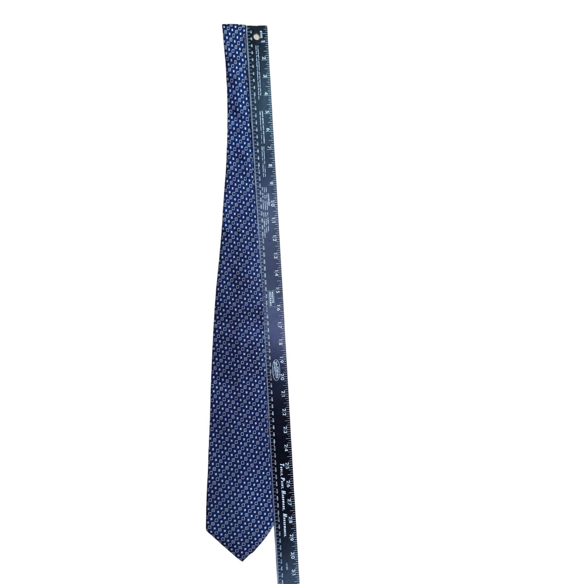 Ermenegildo Zegna Mens Blue 100% Silk Patterned Tie With Logo Diamond Design