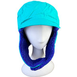 Columbia Mens Purple/Teal Shearling-Lined Winter Trapper Hat Fold-Up Earflaps