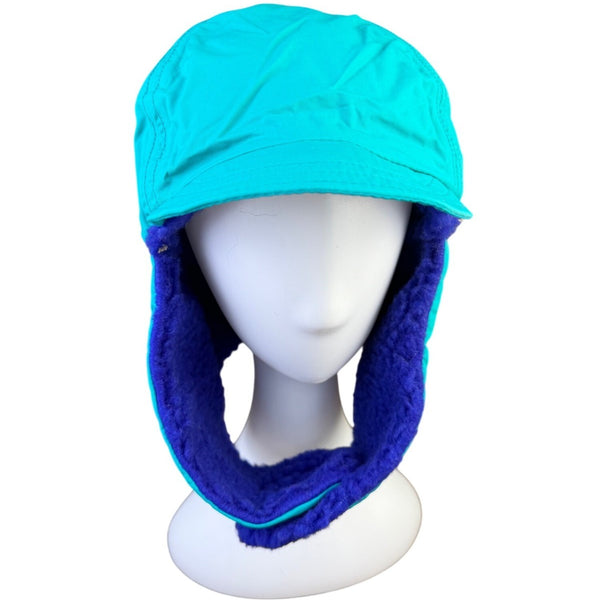 Columbia Mens Purple/Teal Shearling-Lined Winter Trapper Hat Fold-Up Earflaps