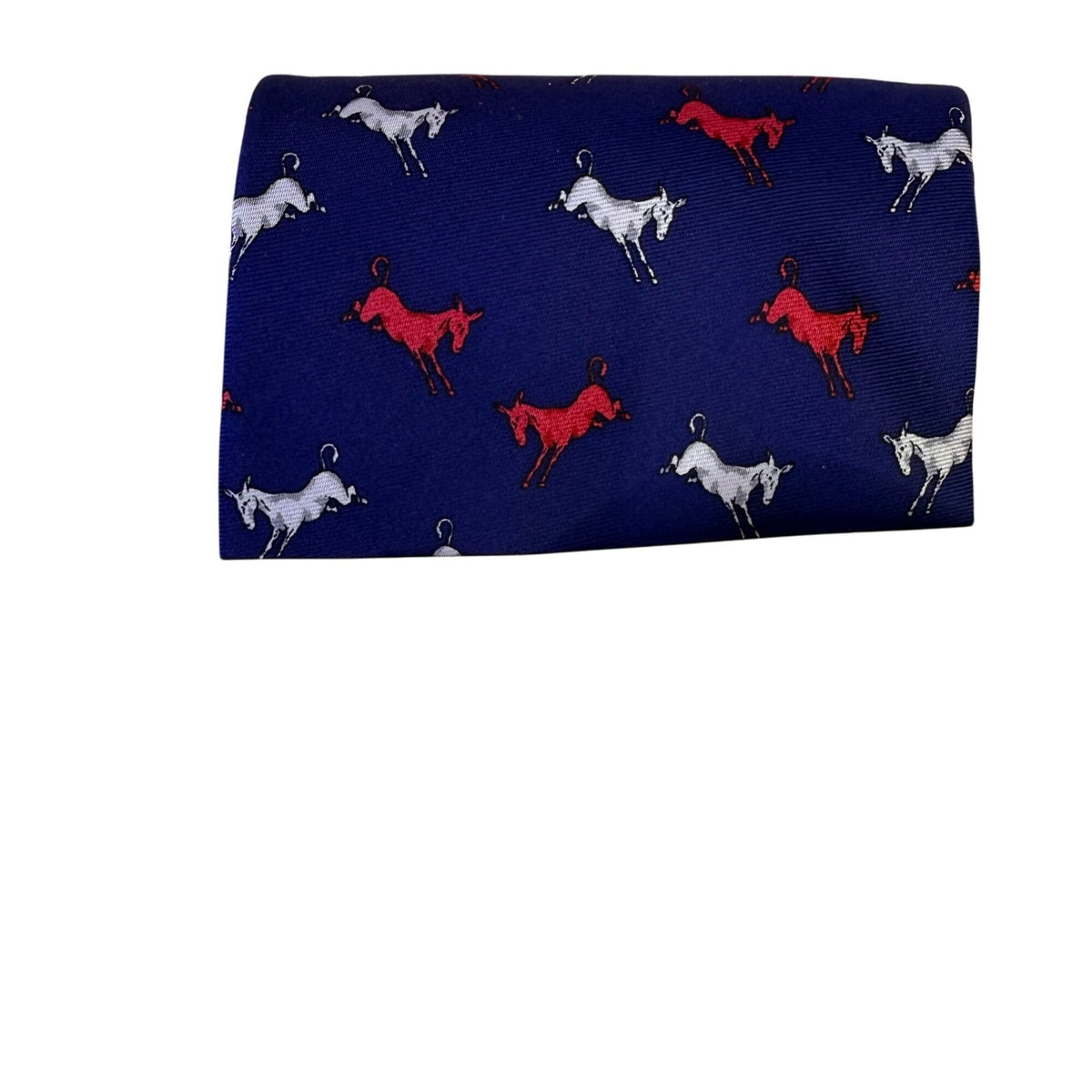 Alynn Mens Blue Silk Horse Pattern Tie Creative American Design USA-Made