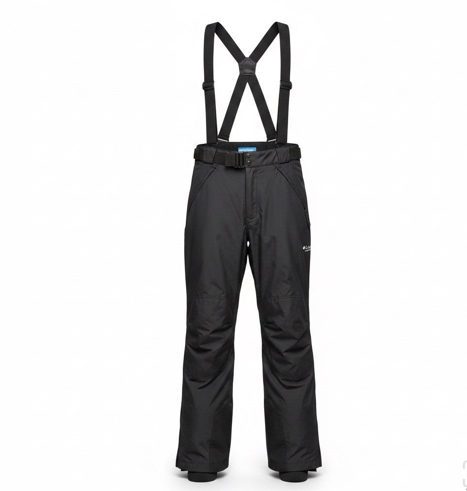 Columbia Mens Black Snow Pants W/Suspenders Insulated Waterproof Outdoor Sz XLT