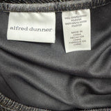 Alfred Dunner Womens Black Top Shimmering Textured Short Sleeve Shirt Size S