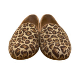 Jon Josef Women’s Brown Leopard Print Needlepoint Loafers Size 7.5