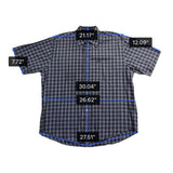 Faconnable Mens Blue Yellow Cotton Plaid Short Sleeve Button-Down Shirt Size XXL