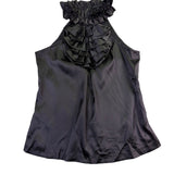 Blaque Label Womens Black Polyester Sleeveless Ruffle Halter Top Size L