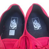 Vans Unisex Red Canvas Lace-Up  Low-Top Authentic Sneakers Size 9M/10.5w