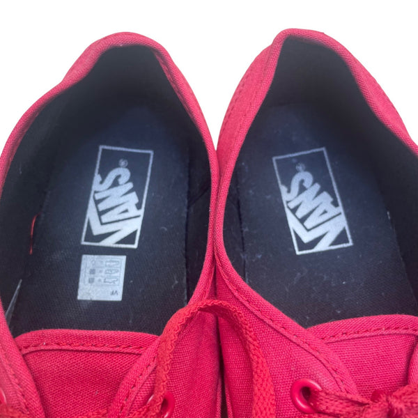 Vans Unisex Red Canvas Lace-Up  Low-Top Authentic Sneakers Size 9M/10.5w
