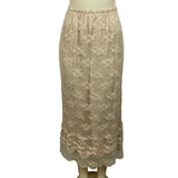 Soft Surroundings Women's Beige With Pink Lace Ribbon Long Skirt Sz M