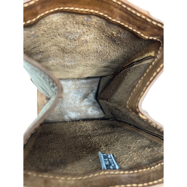 Handmade in Paraguay Brown Leather Bucket Tote Bag