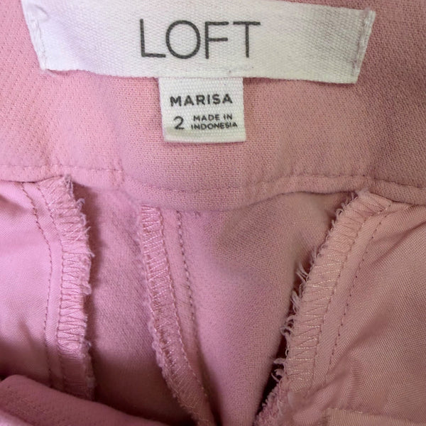 Loft Womens Pink Cotton Blend Riviera Pants Slim Fit Size 2
