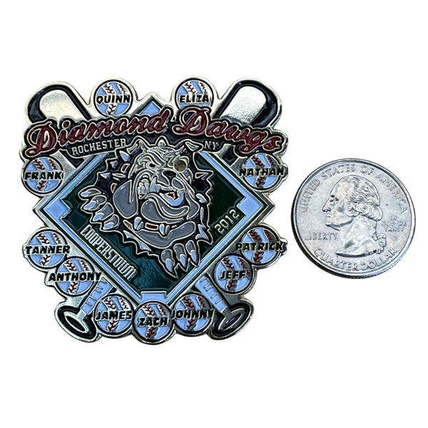 Rochester Diamond Dawgs 2012 Team Baseball Trading Pin With Bulldog Mascot