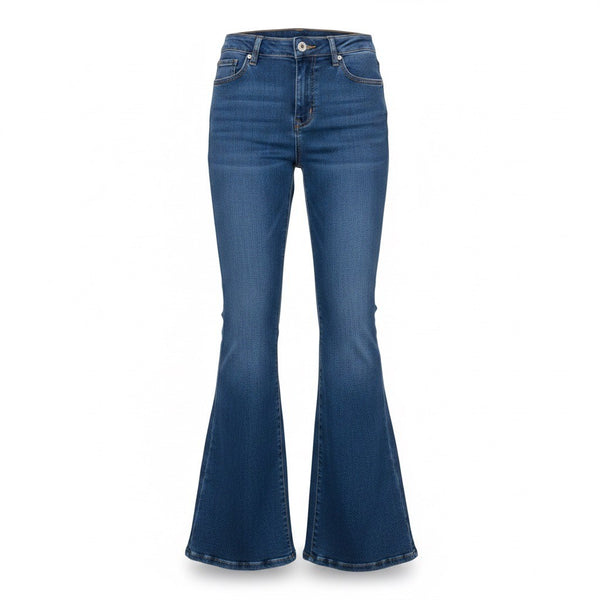 Flying Banana Womens Blue Cotton Blend Flared Bell Bottom Jeans Size 6S