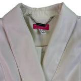 Isaac Mizrahi Live Womens Off-White Faux Leather Cropped Jacket US Size 16
