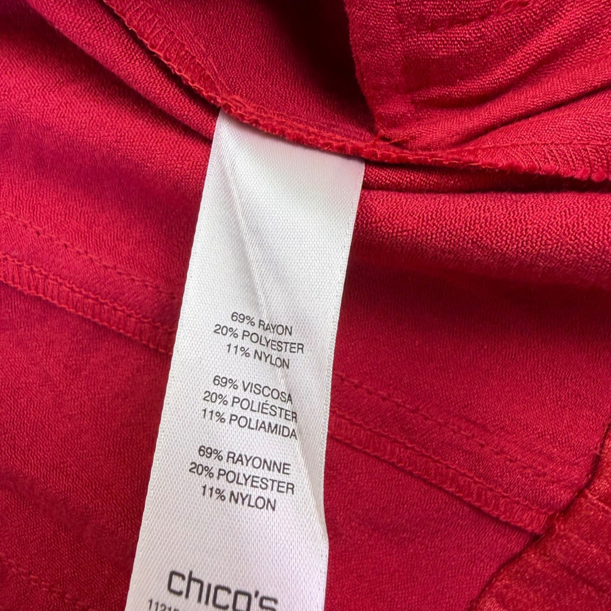 Chicos Womens Red Open-Front Long-Sleeve Jacket Stylish & Lightweight  Size 1