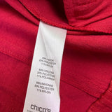 Chicos Womens Red Open-Front Long-Sleeve Jacket Stylish & Lightweight  Size 1