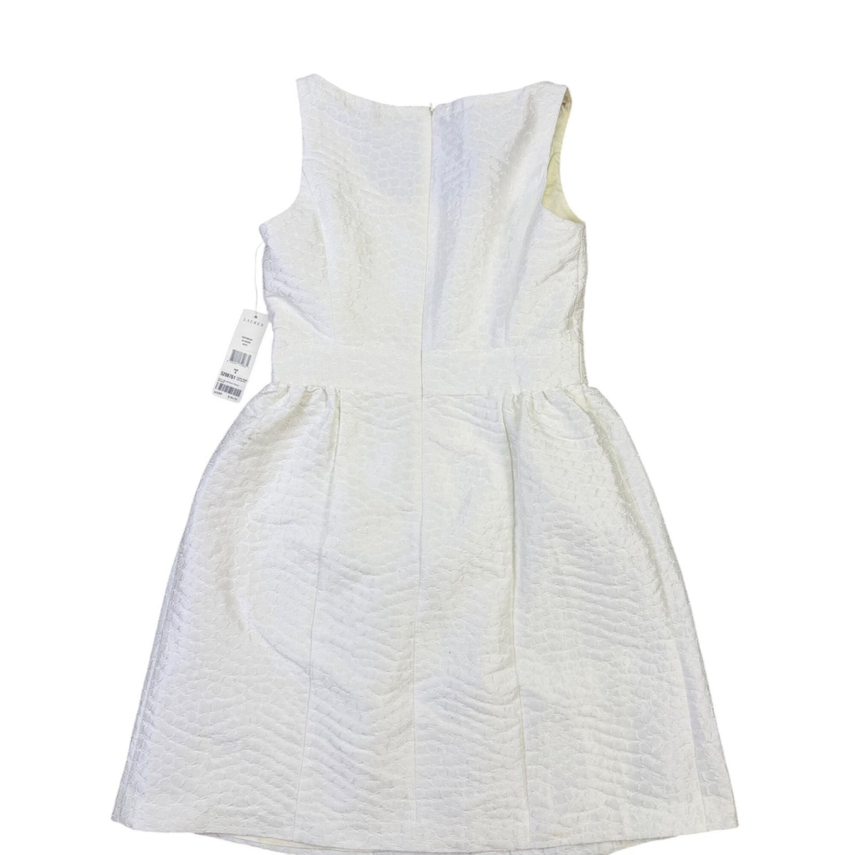Lauren Ralph Lauren Womens White Textured Sleeveless A-Line Dress Size 8