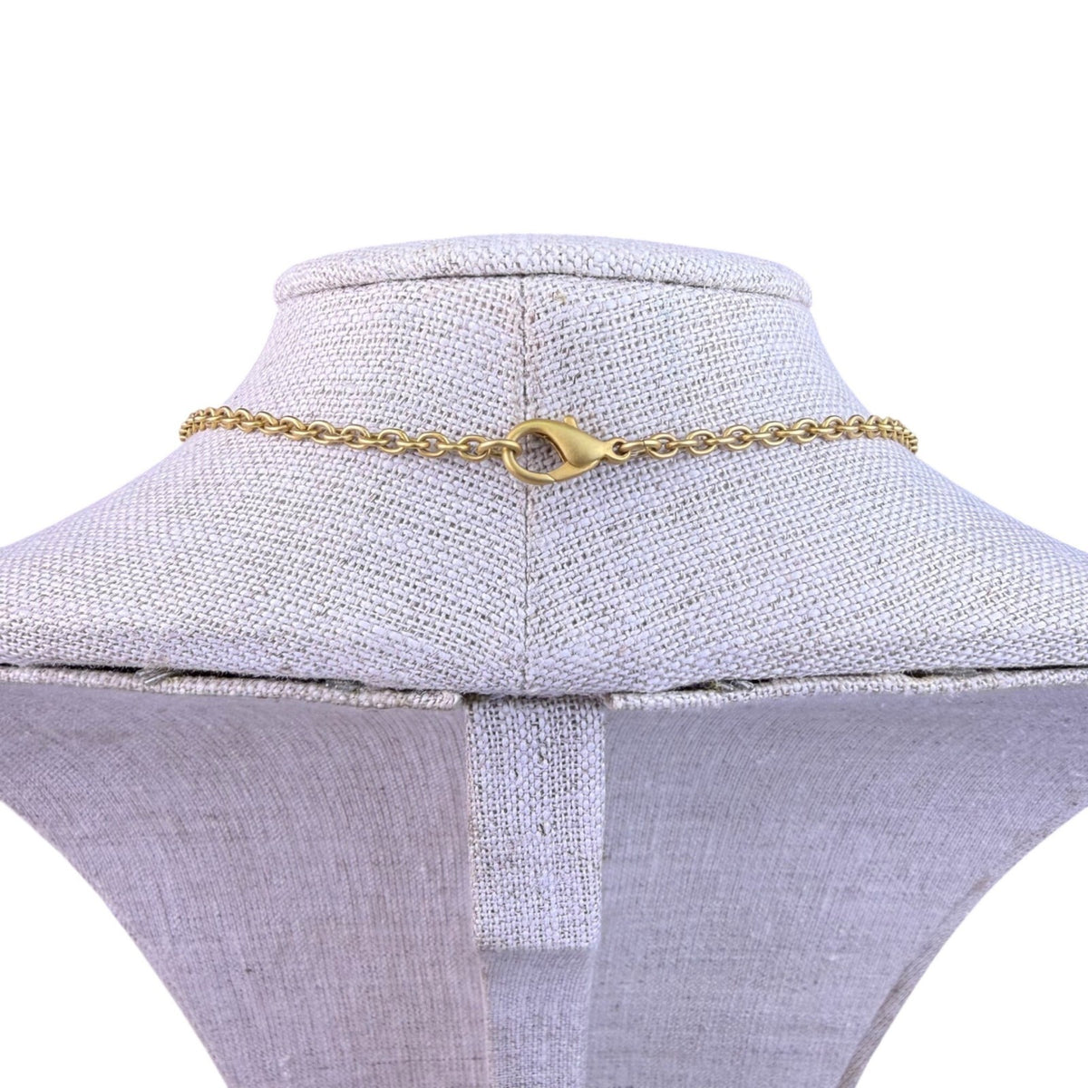 Vintage Womens Gold Tone Metal Necklace With Black Cabochons