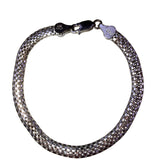 Sterling Silver Women’s Mesh Bracelet Italy 925 FAS Chain Design Sleek 