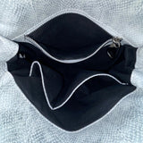 Inzi Women’s Silver & White Faux Leather Snake Pattern Chain Strap Crossbody Bag